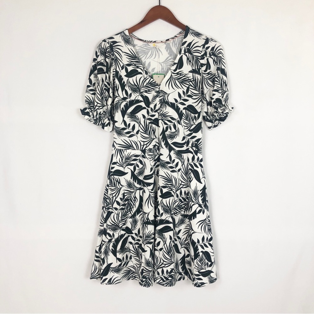 NEW Boden Midnight Garden Tropic Foliage V Neck Jersey‎ Dress Size 2R